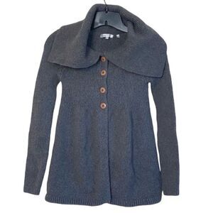 Vince Gray Wool Blend Shawl Collar Empire Waist Cardigan Sweater Sz XS
